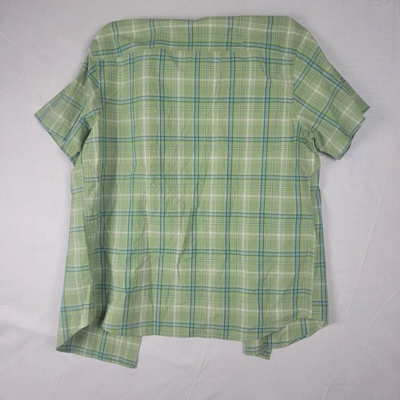Columbia PFG Mens Med Green Tartan Omni Shade Short Sleeve Button Shirt - Picture 9 of 9